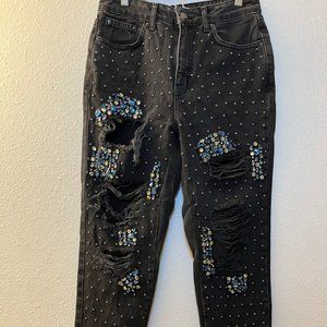 TOPSHOP limited edited jeweled mom jeans